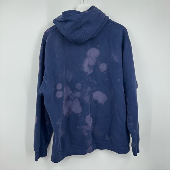 New England Patriots Custom Bleach Splatter Hoodie Size Large Upcycled Sports - Picture 2 of 6